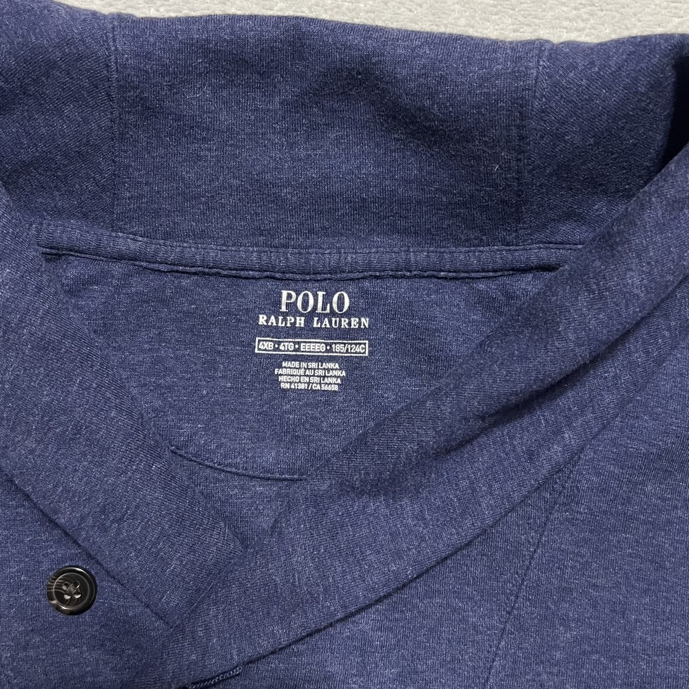 Polo Ralph Lauren Sweater Mens 4XB Big Navy Shawl Collar Pullover Preppy Pony - Picture 4 of 11